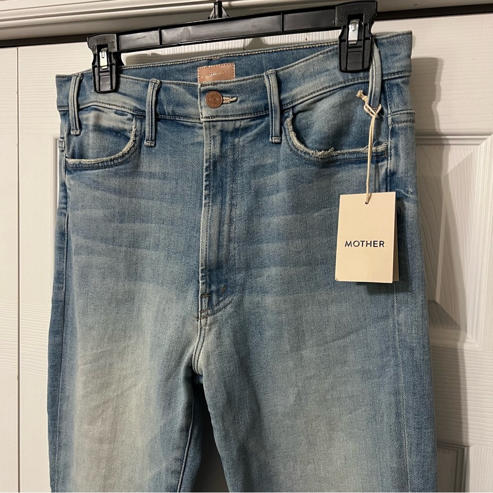 Mother The Hustler Ankle Fray Jeans Raw Hem NWT in Au Revoir size 31 - Picture 5 of 15